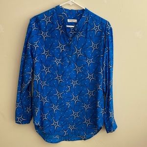 Equipment silk blouse top blue small